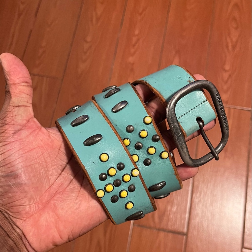 Stylish Blue Studded Belt
